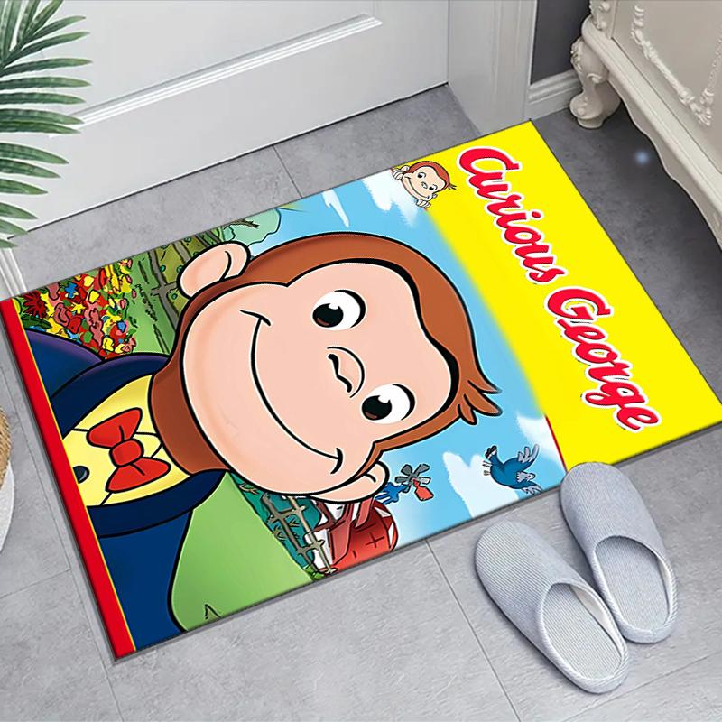 1pc Curious George (6) Design Area Rug - Non-Slip, Soft & Cozy Floor Mat for Living Room, Bedroom, Office - Indoor/Outdoor Decorative Carpet