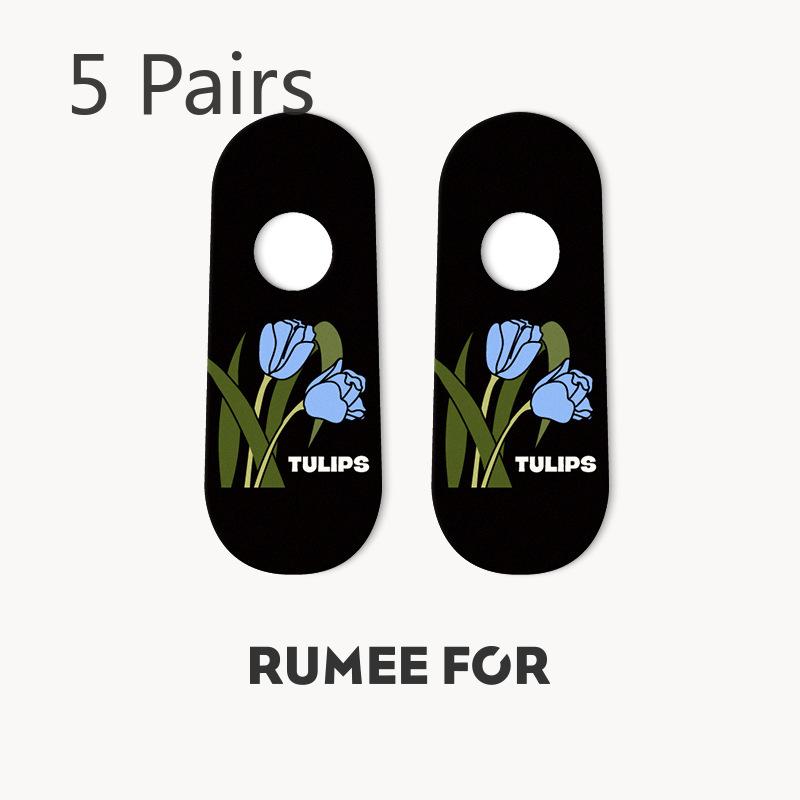 

5 пар женских летних тонких дышащих носков-невидимок с нескользящей пяткой 5 Pairs