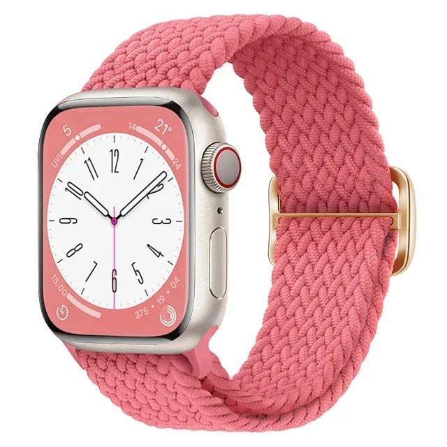 Nylon Strap for Apple Watch Ultra 2 Band 49mm 40mm 44mm 41mm 38 45mm Elastic Braided Loop Bracelet IWatch Series 9 8 7 6 SE 5 4