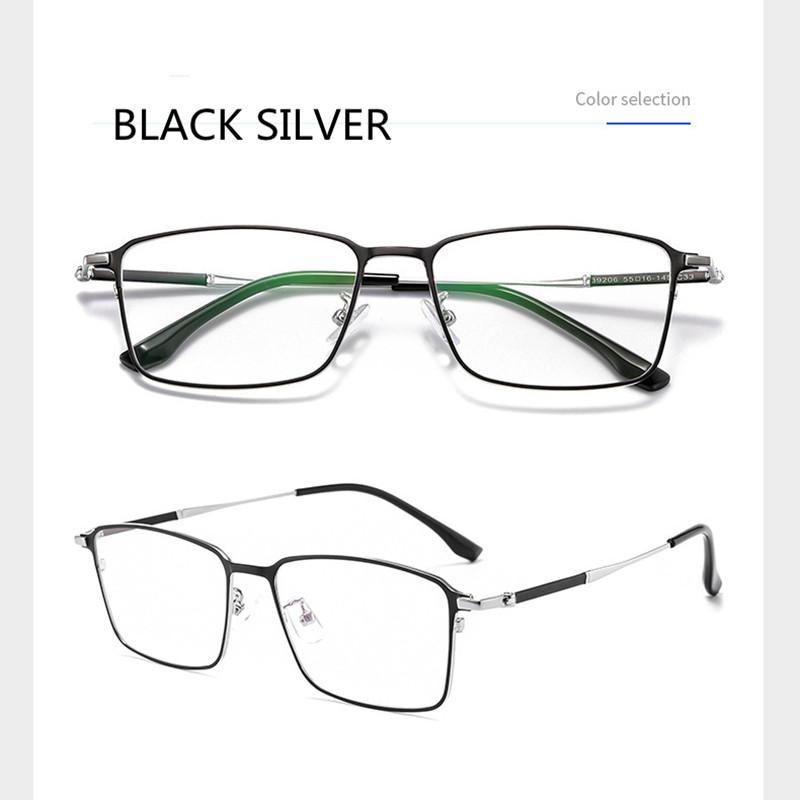 Titanium Alloy Anti Blue Light Reading Glasses for Men Retro Square Computer Gaming with Diopters +0 5 to +6 0 0