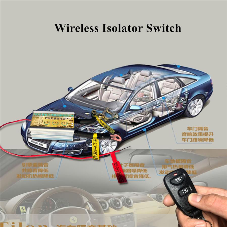 2x Wireless Remote Control 12V 200A Car Battery Disconnect Cut Off Master Switch