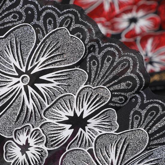 Floral Print Folding Fan Chinese Style Plastic Ribs Hand Held Fan Portable Summer Cooling Fan Dance Performance Party Props