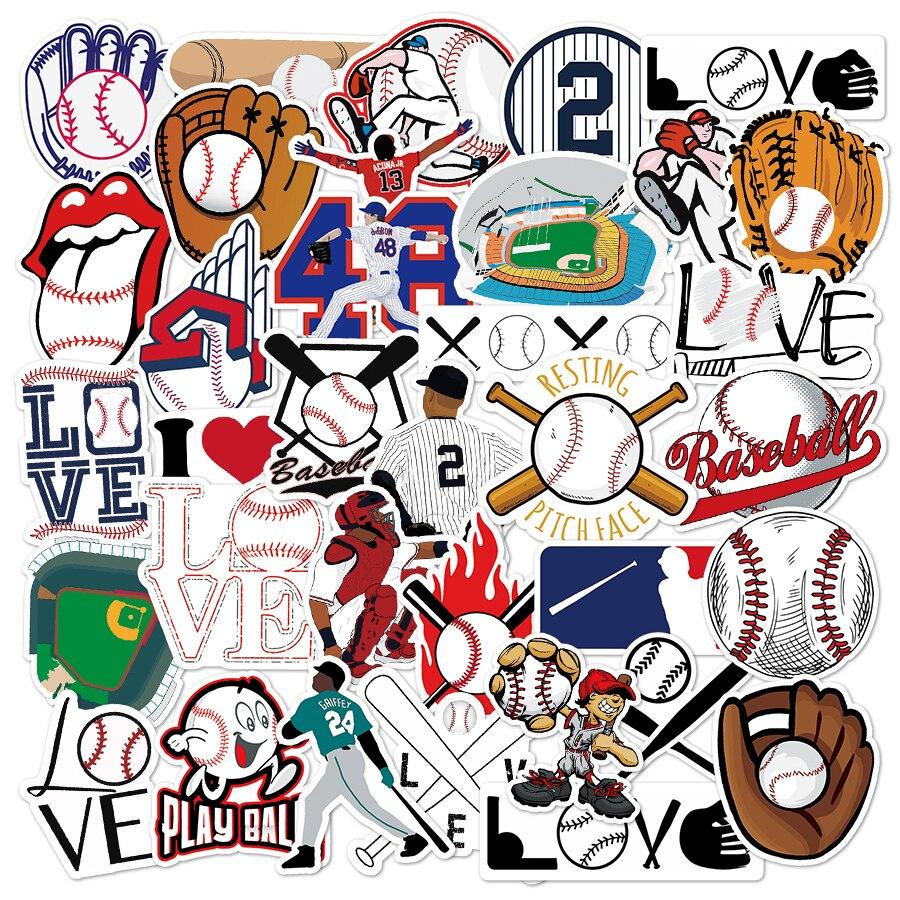 50 Stück Cartoon Baseball Aufkleber für Kinder Spielzeug Sport Aufkleber für Laptop Handy Koffer Skateboard JDM Motorrad Auto Aufkleber Pack