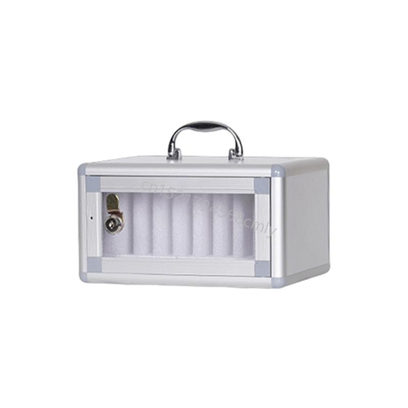 

Lockable Clear Door Phone Storage Cabinet Wall Mounted Aluminum Alloy Multi Compartment School Classroom Organiser 6XDE