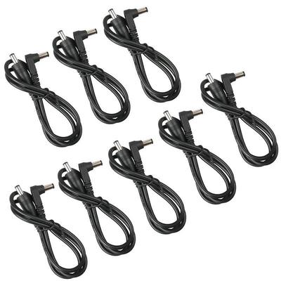 8 Stücke DC Kabel Gitarre Effekt Pedal Patch Stromkabel/Kabel 60Cm Schwarz Größe 2,1 Mm