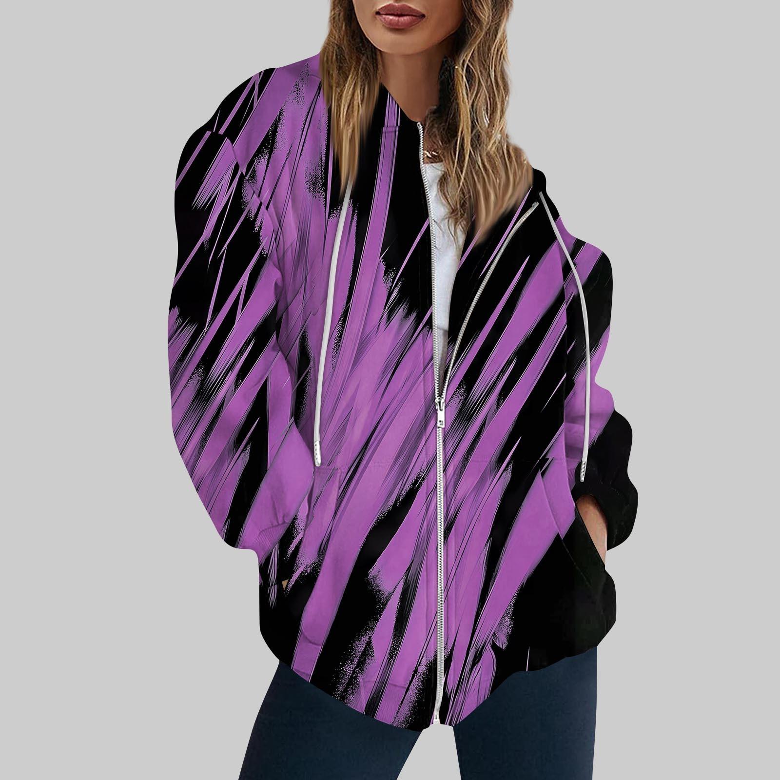 Женская модная повседневная толстовка с принтом и длинным рукавом с карманом — фото 8