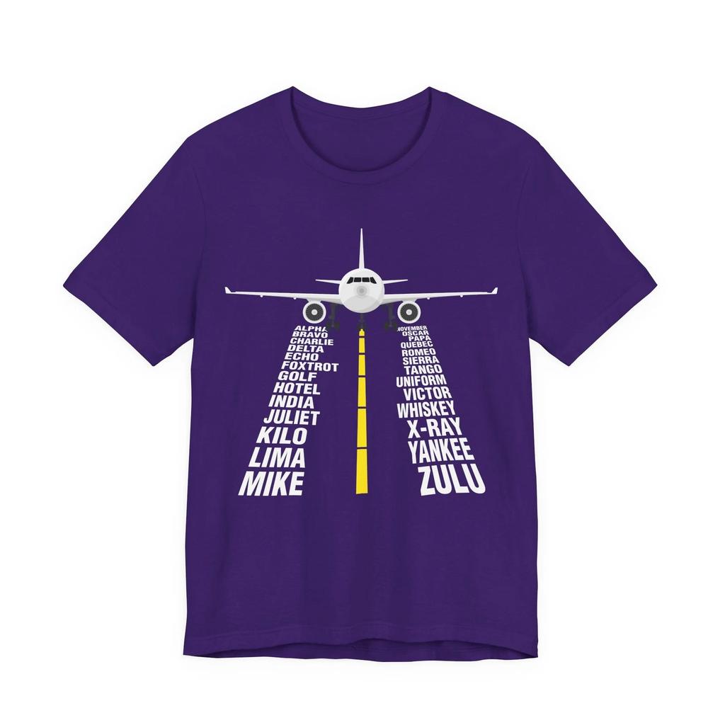 Airplane Landing Tee Unisex Short Sleeve Travel Shirt Aviation Gift S-5XL