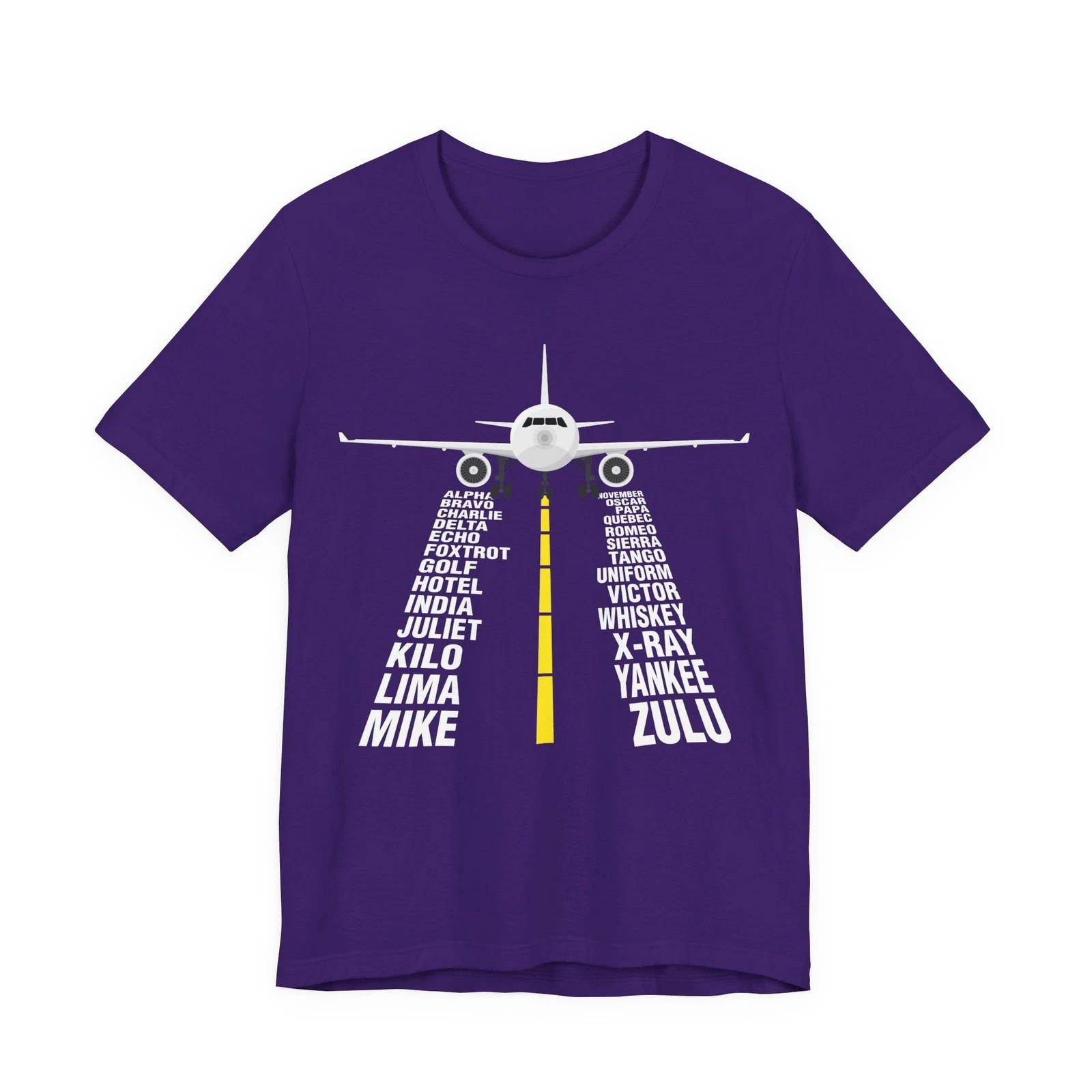 

Airplane Landing Tee Unisex Short Sleeve Travel Shirt Aviation Gift S-5XL L
