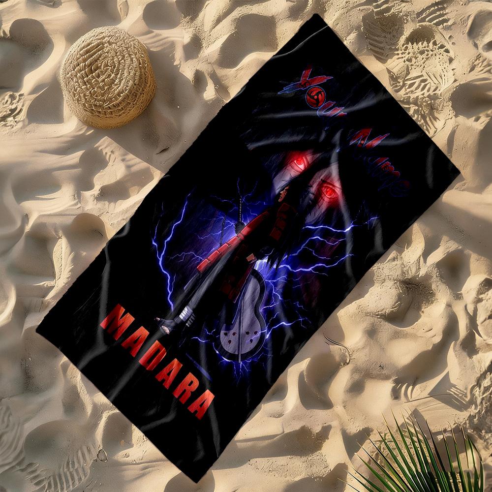 Naruto Character Customized Name Beach Towel Super Soft Microfiber Quickdry Fabric Suitable for Swimming Gym Camping Yoga Vacation