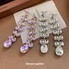 Silver Needle Rhinestone Water Drop Tassel Earrings - Geometric, Luxurious, and Exquisite Statement Accessories.