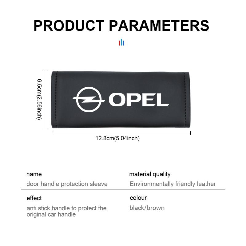 For Opel Car Door Inner Handle Non-slip Leather Protector Sleeve Case Vectra Zafira Meriva Mokka Grandland Vivaro Antara Ms3