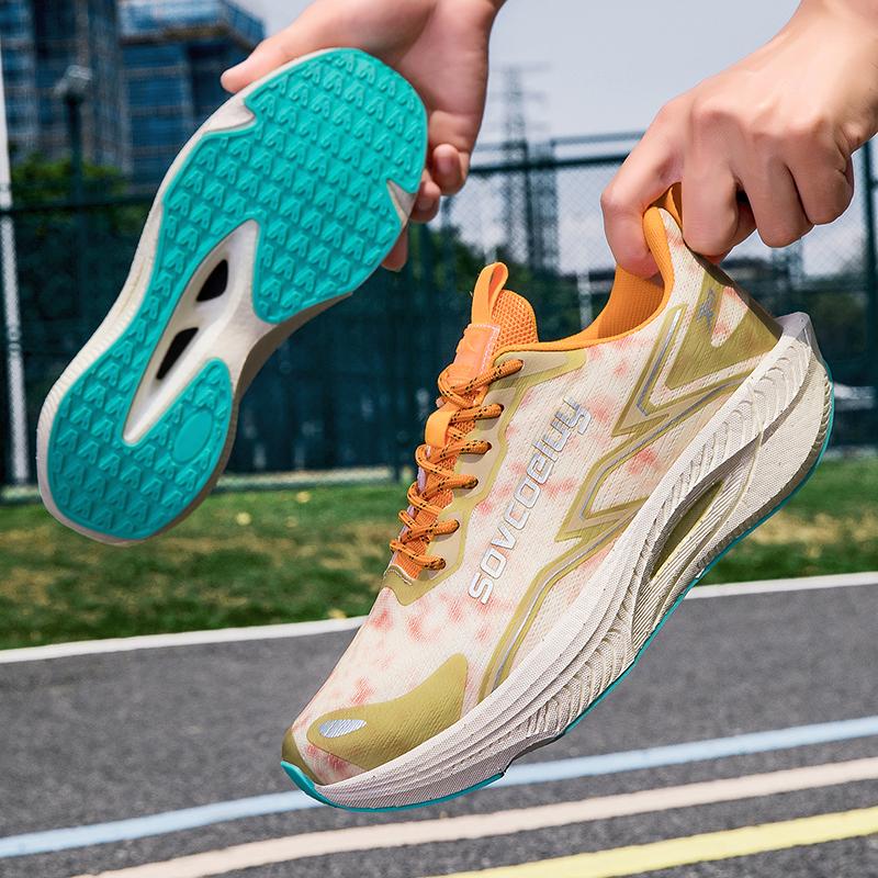 Herren Sports Spezialität Marathon Laufschuhe Carbonplatte Atmungsaktiv Leichtgewicht Damen Bequem Sportlich Rutschfest Dämpfung Stabilität Sneaker