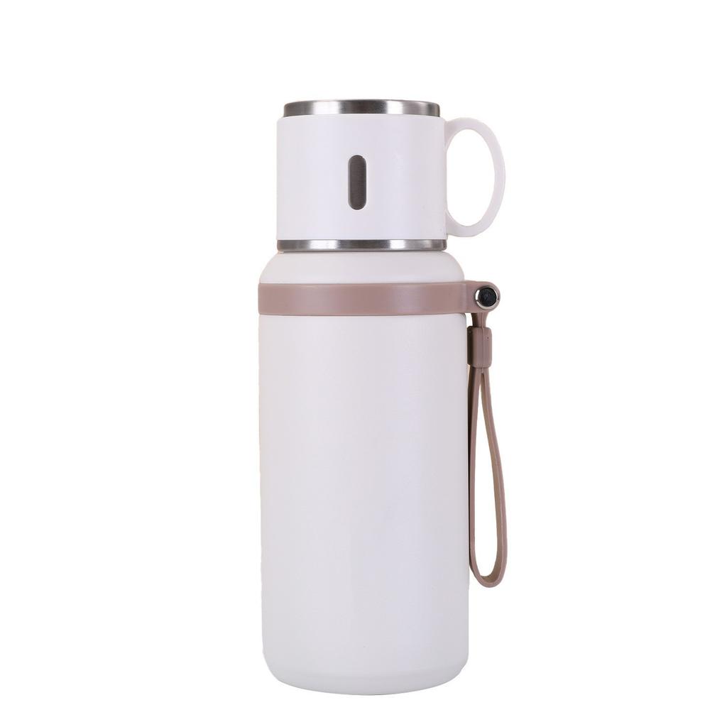 Water Bottle Stainless Steel Thermos Cup Tea Separation Water Cup Large Capacity Portable Kettle with One Lid Dual Purpose