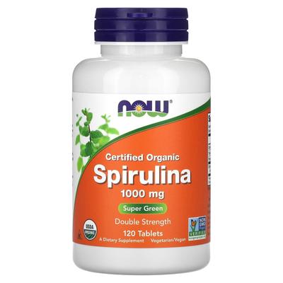 Spirulina Biologica Certificata, Doppia Forza, 1.000 mg, 120 Compresse