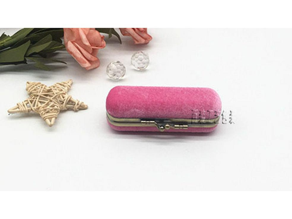Creative Velvet Antique Bronze Clasp Lipstick Box with Mirror - Single Lipstick Storage and Gift Box