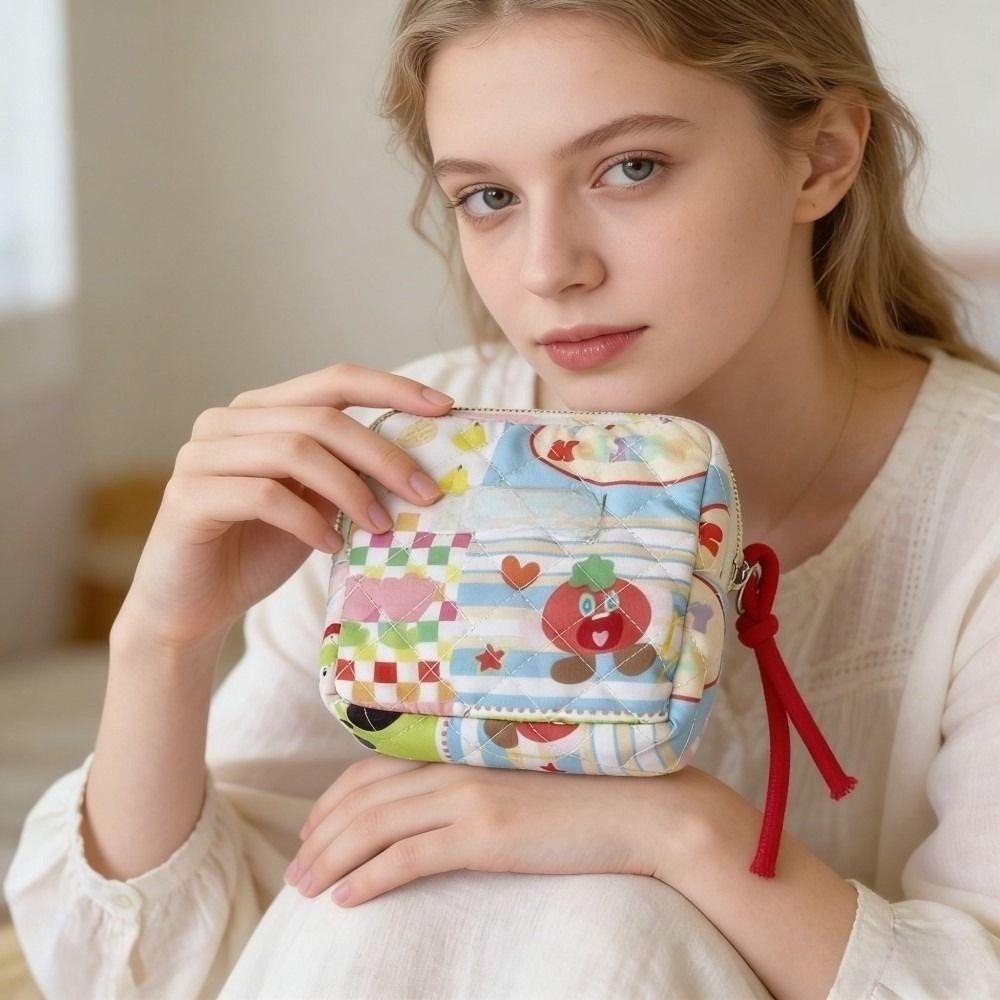 Cute Cartoon Sanitary Napkin Bag Portable Mini Makeup Bag Zipper Large Capacity Coin Purse Cosmetic,earphone Etc Storage