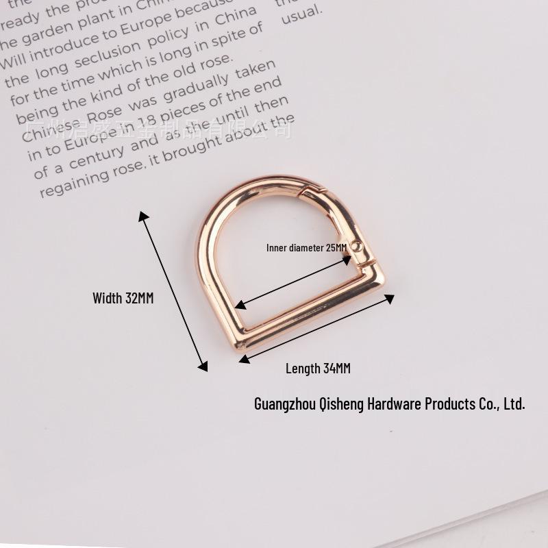 In-Stock: High-Grade D-Shaped Spring Ring Buckle for DIY Bag Handles & Straps