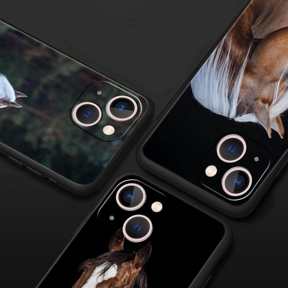 Animal Horse Phone Case Cover for iPhone 17 16 15 14 13 12 Pro Max 11 Pro Max 17 AIR Plus Shockproof Soft TPU Shell Fundas Capas
