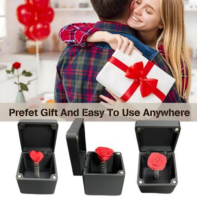 Valentine's Day Rose Gift Box Spring Popping Red Flower Love Heart In Case Desktop Decoration Teasing Couple Family Friends Tricky Props Gag Gift