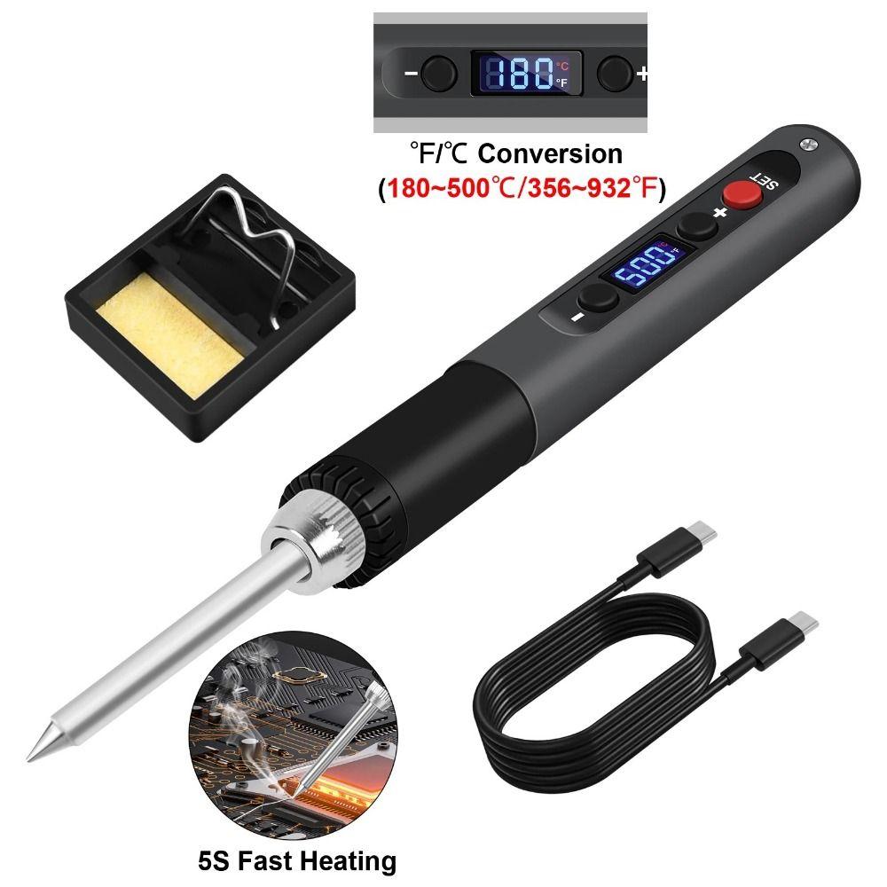 LCD Digital Soldering Iron Kit Adjustable Temperature Welding Pen  Electronic Component