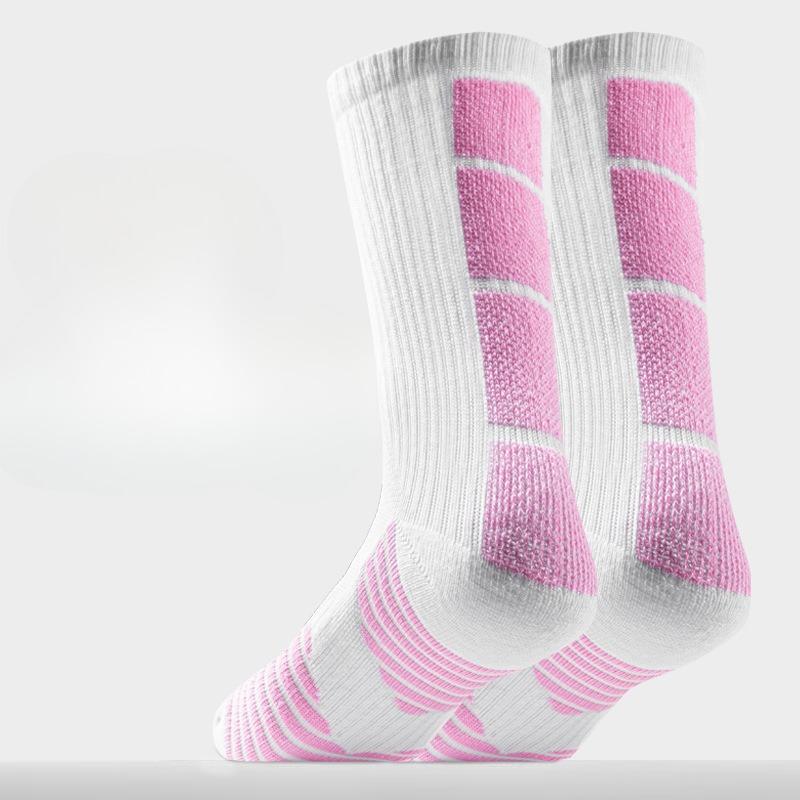 Socks, Sports Basketball Socks, Men's Thickened Towel Bottom Medium Long Striped Socks