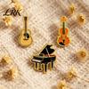 Spille smaltate da bavero per giacche, Spilla per amanti della musica, Spille per chitarra, violino, pianoforte, Accessori per strumenti musicali retrò in metallo, Stemmi, distintivi per musicisti,