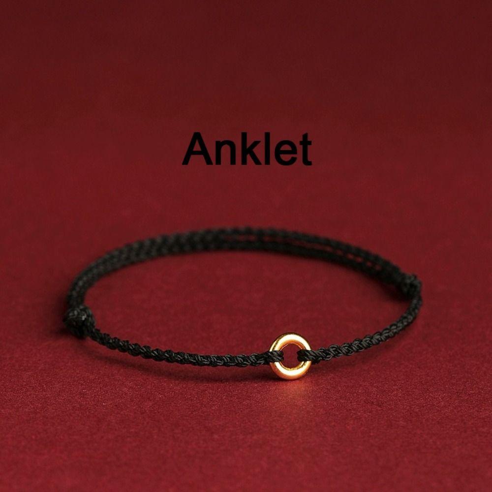 Charm Ping Buckle Red Rope Chinese Zodiac Year Charms Bangles Anklet for Friend Lovers