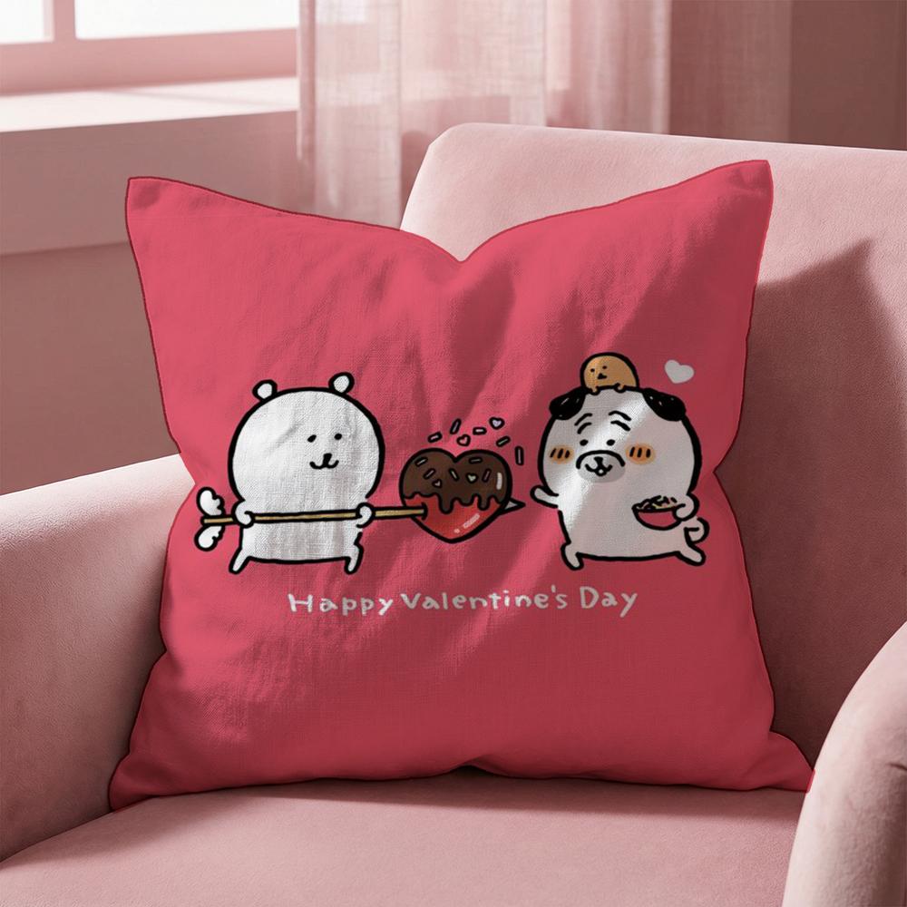 Cute J-Jokes Bear Cushion Cover Multi-Scene Pillow Cover for Home & Car - Reversible, Soft & Durable for Daily Use