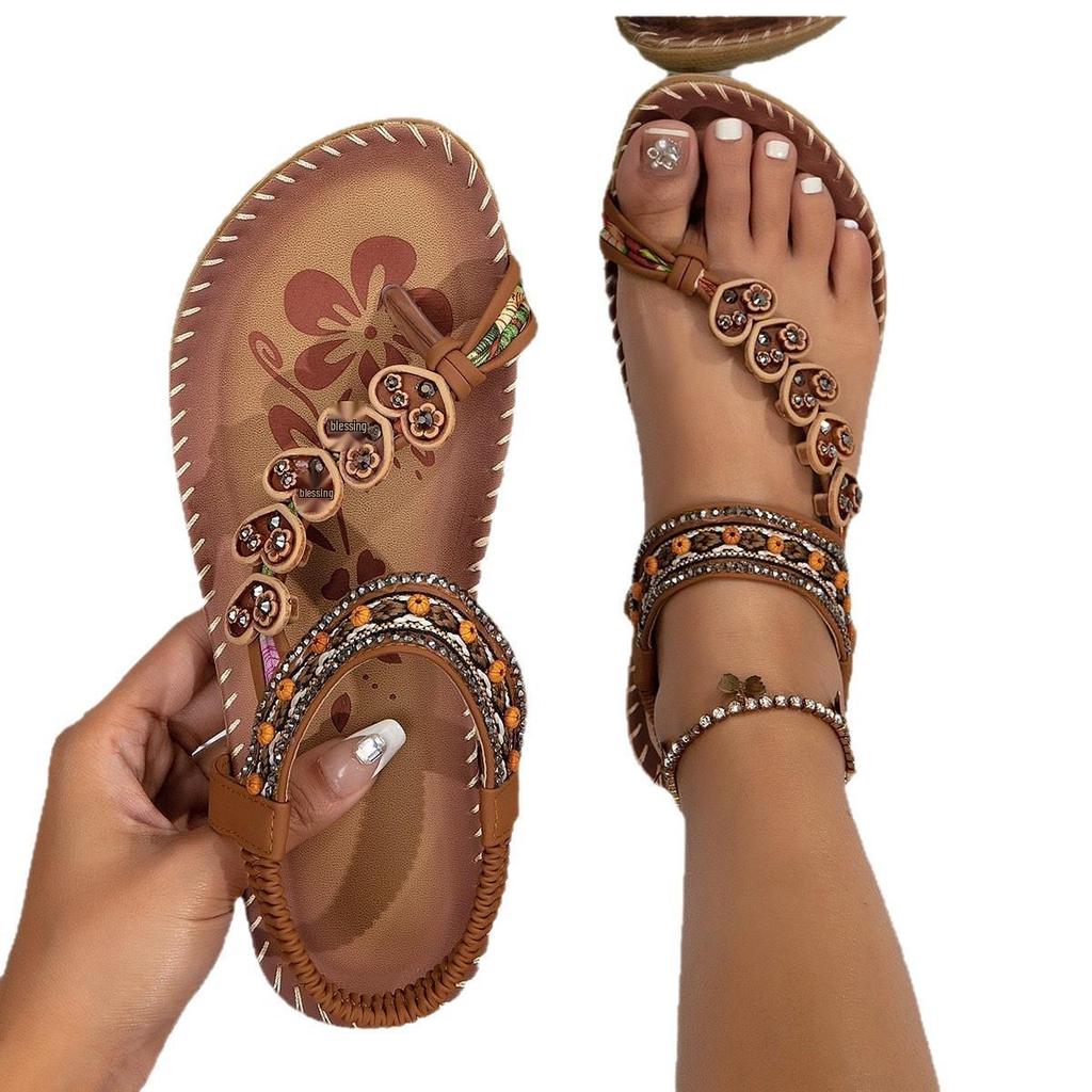 Bohemian Ethnic Women's Beaded Summer Beach Sandals