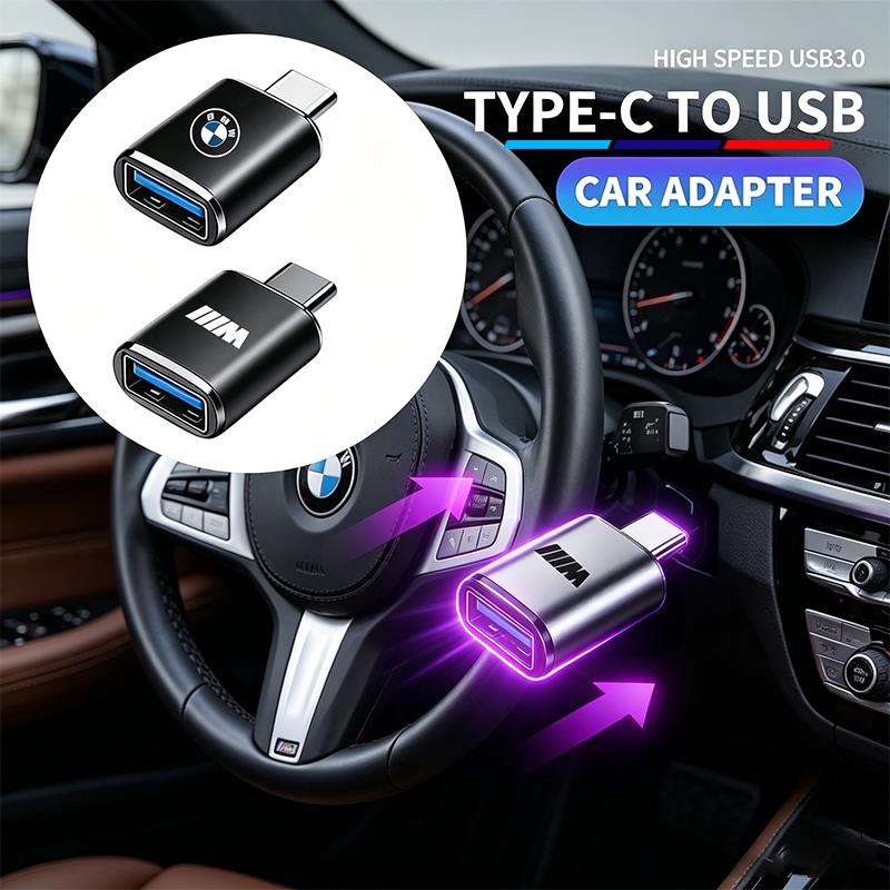 DSJW3 For BMW Car Type-C To USB Power Adapter Fast Data Transfer and Charging Adapter M G80 G07 G42 G14 G15 M2 M3 M4 M5 M7 Key Chian