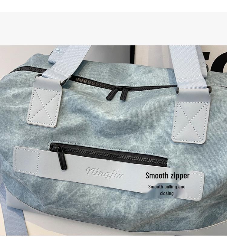 Trendy PU Leather Large-Capacity Travel Bag: Casual Handheld & Single Shoulder Sports Fitness Luggage