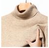 Men's Winter Warm Velvet High Neck Sweater - Solid Color Knit Pullover