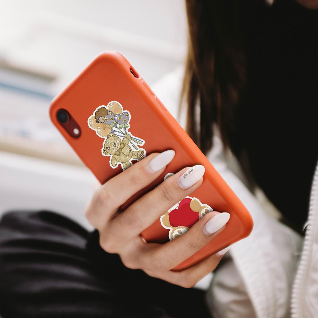 50 Cute Wind Teddy Bear Graffiti Stickers Mobile Phone Water Cup Waterproof Decorative Stickers Children's Hand Account Stickers