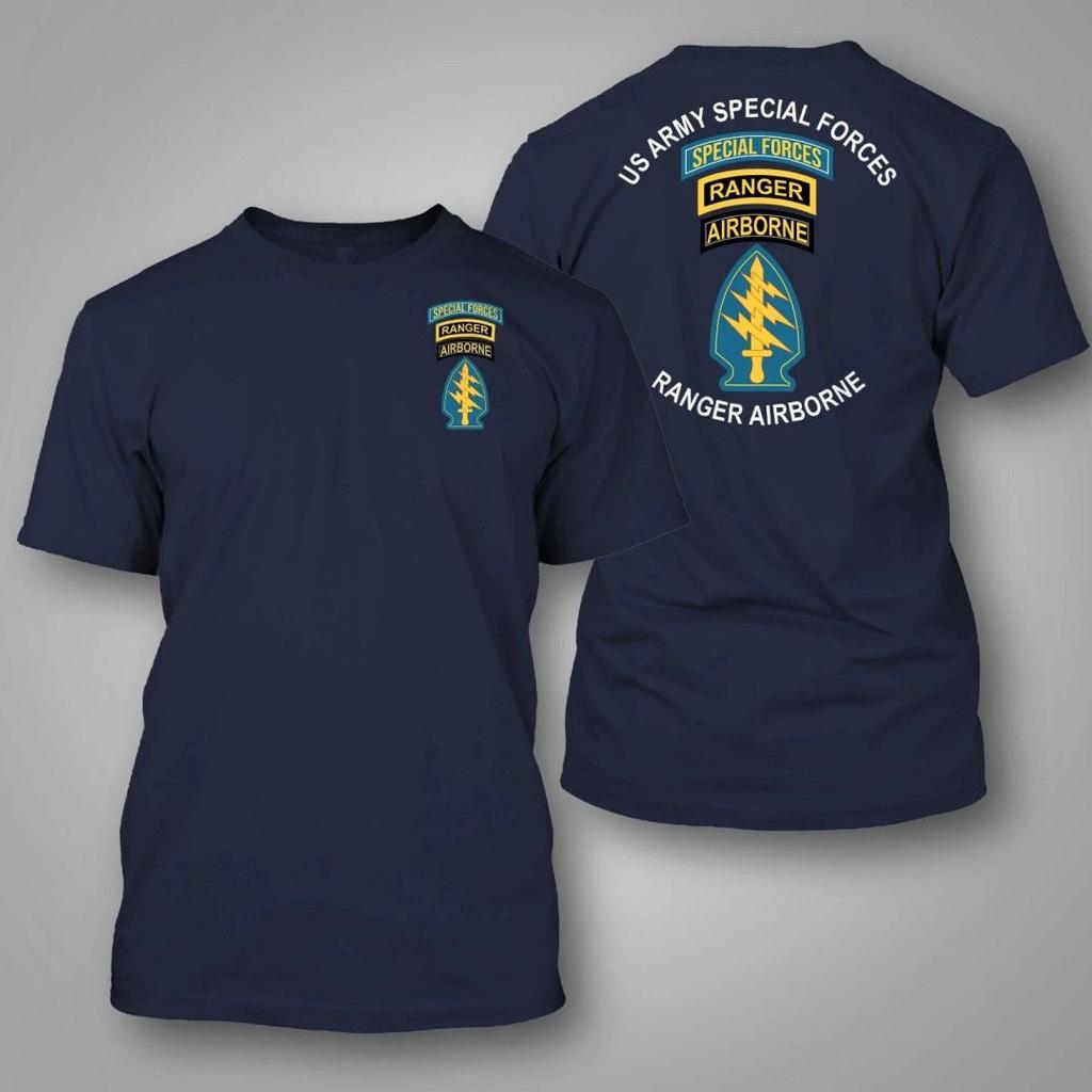 2026 Hot Sale US Army Special Forces Ranger Airborne Print T Shirt Men Military Veteran Cotton Short Sleeve Tactical Casual Streetwear Tops