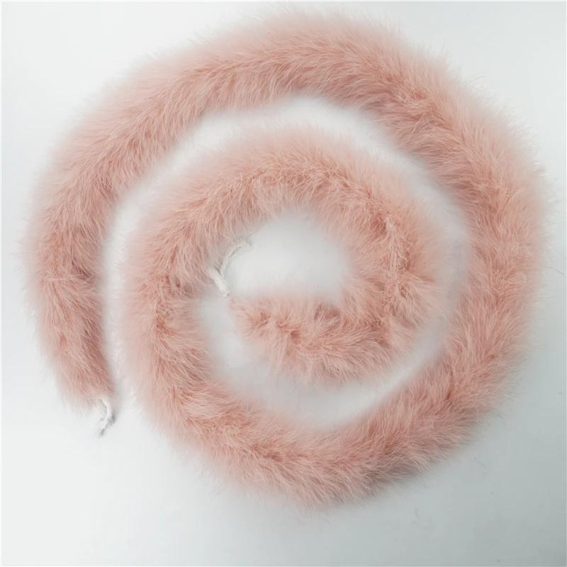 2 Meter Truthahnfedern Boa Dick 50 Gramm Feder für Basteln Handarbeit Fransenbesatz Boas Streifen Karneval Hochzeitsdekoration Dekor