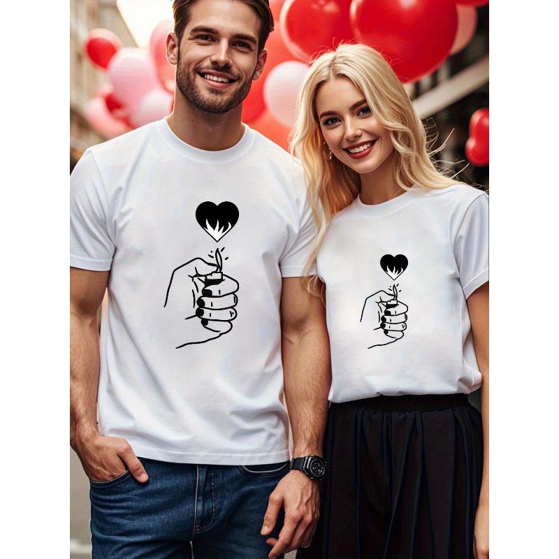 1PCS Valentine s Day Limited Couple T-shirt Bullet XXL белый