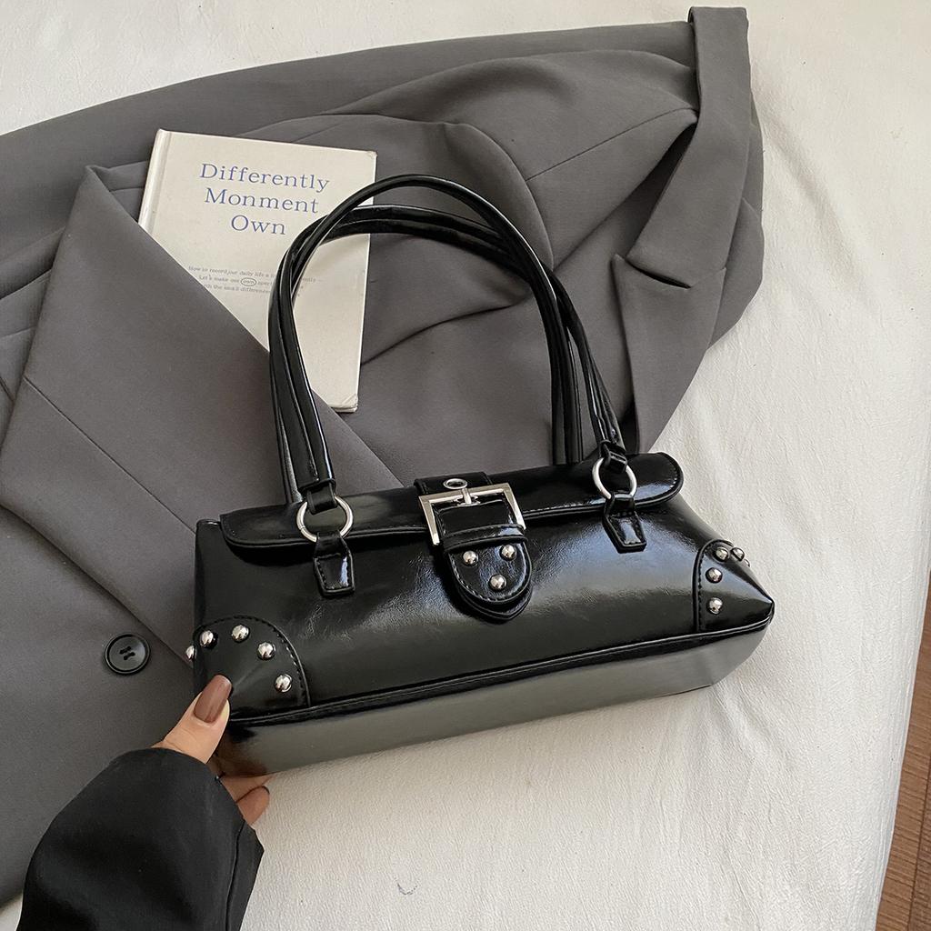 Women PU Leather Shoulder Bag 2025 Winter Retro Underarm Bag Luxury Designer Trend Female Small Handbags and Purses