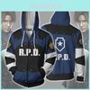 Resident Evil Rpd Leon Scott Kennedy Cosplay Hoodie With Stylish Hooded Design And Long Sleeve Comfort