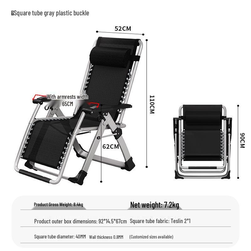 Adjustable Folding Chair: Sit or Recline with Backrest - Ideal for Napping at Home, Office, or Beach.