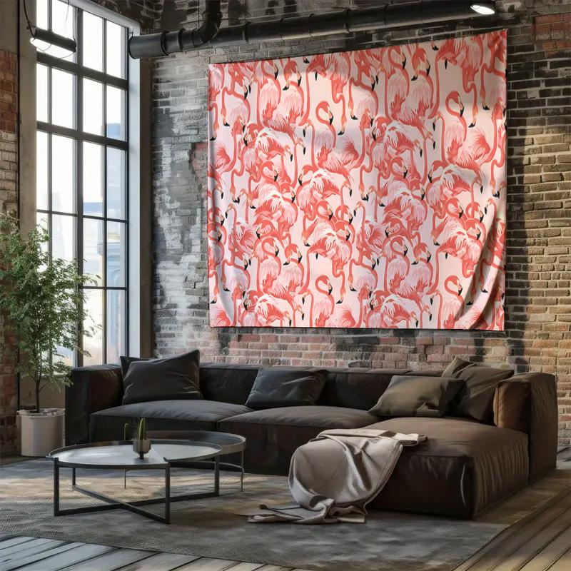 Flamingo Pattern Decorative Wall Hanging Bedroom Fabric Wall Art Tapestry