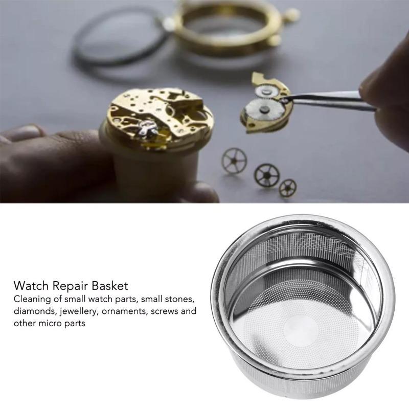 1 PC Stainless Steel Mesh Holder Basket for Watch Parts Cleaning - Durable No Assembly Required - Ideal for Small Components