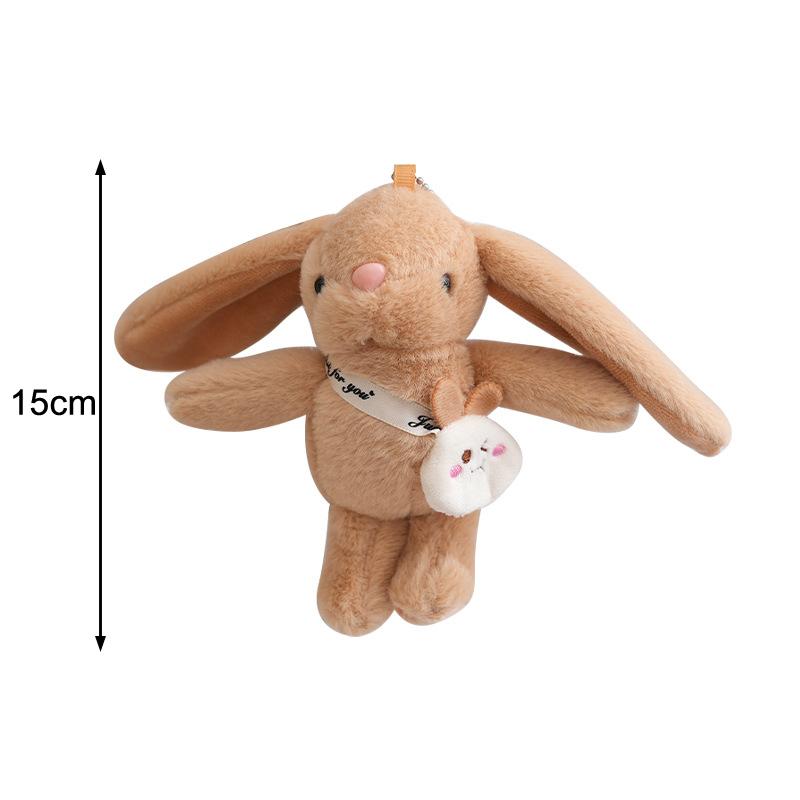 Creative Cartoon Long Eared Rabbit Keychain  Kawaii Rabbit Keychain Pendant Cute Schoolbag Decoration Accessories Gifts