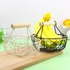 Metal Wire Storage Basket With Handle Portable Fruit Bread Egg Organizer Holder Creative Fruit Basket For Kitchen Home Picnic