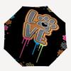 Love Paw Print Automatic Folding Umbrella:Portable 3 Fold Design with 8 Bone Iron Frame Perfect Gift for Fans and Travelers0119b