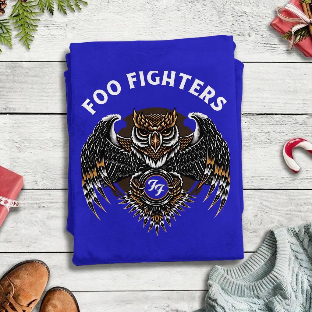 Vintage TShirt Summer Foo Fighters Owl Hip Hop T Shirts Pure Cotton Tshirt for Unisexs Y2K Casual Big Size Short Sleeve Clothes