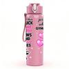 1PC Gymnastics Girl Sport Quote Print 750ml Color Plastic Sports Water Bottle Leakproof Flip Straw Lid Suitable for Sports Office Home Use