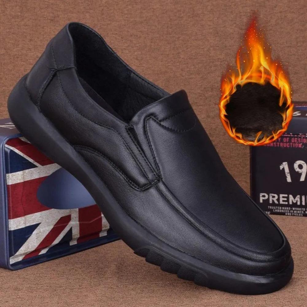 

Мужская кожаная обувь, нескользящая, повседневная, весенняя, мягкая, удобная, лоферы, деловая обувь для папы 45