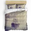 Lighthouse Anchor Rudder Nautical Bedding Set 3pcs Duvet Cover Pillowcase Kids Adult Quilt Cover Double Bed Set Home Textile