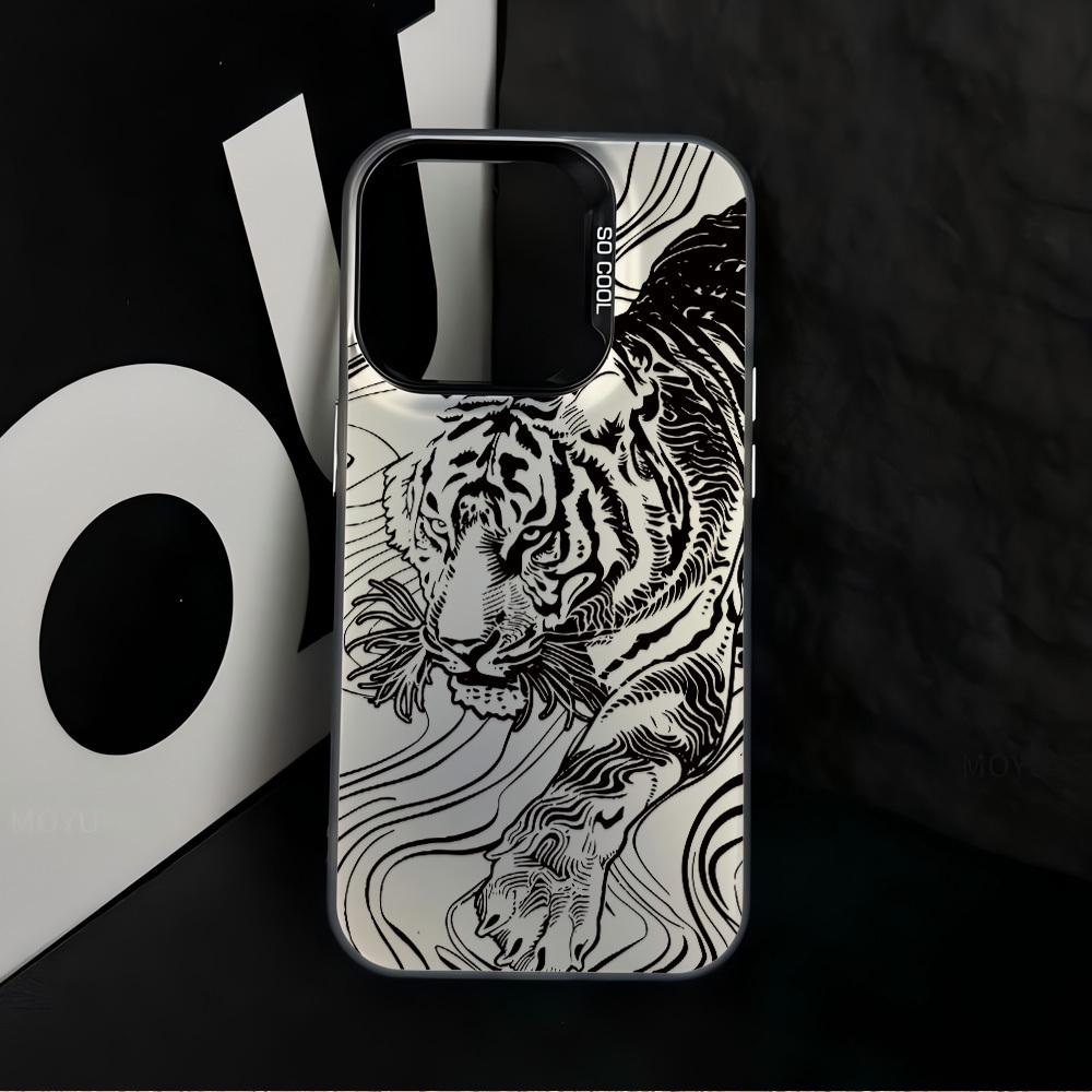 

Striped Powerful Tiger Creative Phone Case For iPhone 17 16 15 14 13 12 11 Pro Max Plus Shockproof Matte Back Cover For iPhone 11 чорний