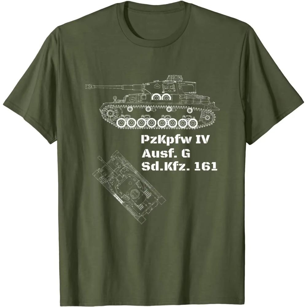 Pzkpfw IV Ausf.G Sd Kfz. 161 WWII German Panther Tank T-Shirt. Premium Cotton Short Sleeve O-Neck Mens T Shirt New